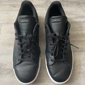 Adidas Advantage Cloudfoam Black Leather Sneakers Size 14